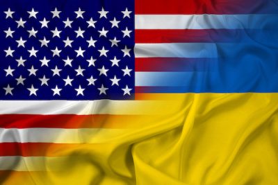 American Ukraine Flag